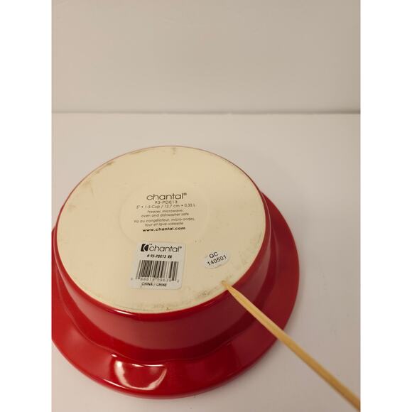 Chantal Individual Easy As Pie-Dish NWT 5" Red Fluted Edge Set Of 2 Stoneware - Picture 8 of 11